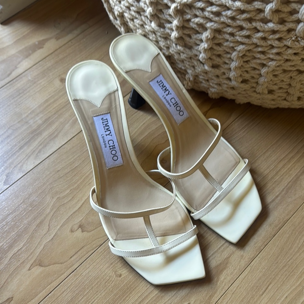 Jimmy Choo Ria Square-toe Patent Leather Mule